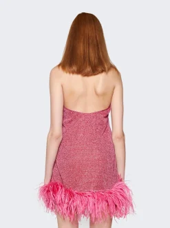 Osu00e9ree Lumiere Plumage Necklace Short Dress Raspberry