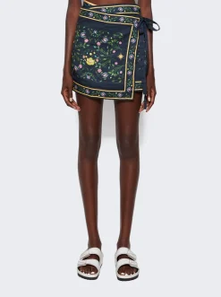 Agua by Agua Bendita Luna Estelar Pareo Wrap Skirt Dark Blue