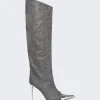 Alexandre Vauthier Lurex Shooting High Heel Boots Silver