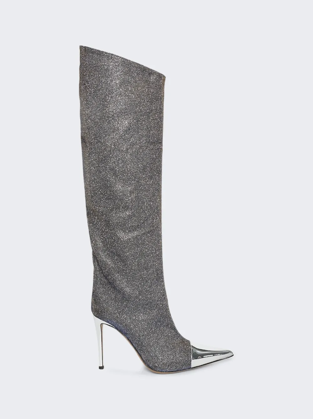 Alexandre Vauthier Lurex Shooting High Heel Boots Silver