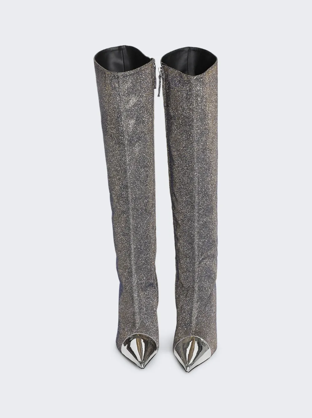 Alexandre Vauthier Lurex Shooting High Heel Boots Silver