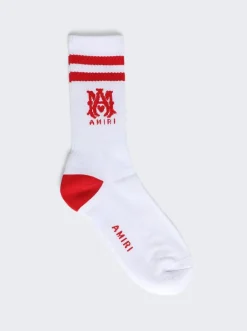 Amiri Ma Tube Sock White And Red