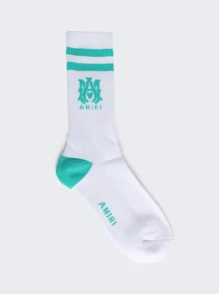 Amiri Ma Tube Sock White And Teal