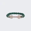 Ananya Malachite And Diamond Baguette Chakra Bracelet 18K Rose Gold