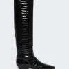 Khaite Marfa Classic Flat Knee High Boots Black