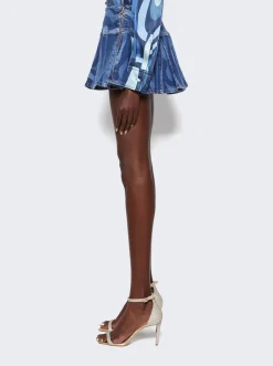 Pucci Marmo-Print Denim Shorts Blue