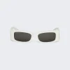 Balenciaga Max Rectangle Sunglasses White