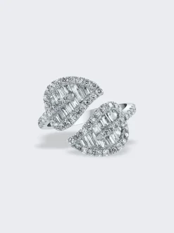 Anita Ko Medium Diamond Leaf Ring 18K White Gold