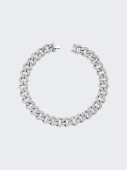SHAY Medium Diamond Pave Link Bracelet 18K White Gold