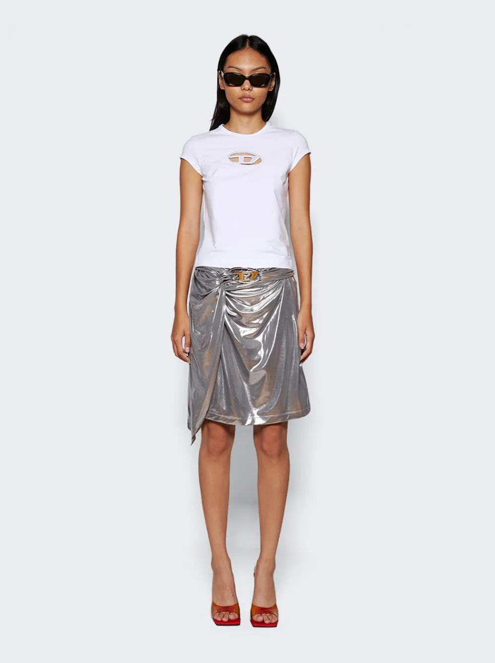 Diesel Melt Skirt Silver