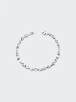 SHAY Mini Mixed Diamond Tennis Bracelet 18K White Gold