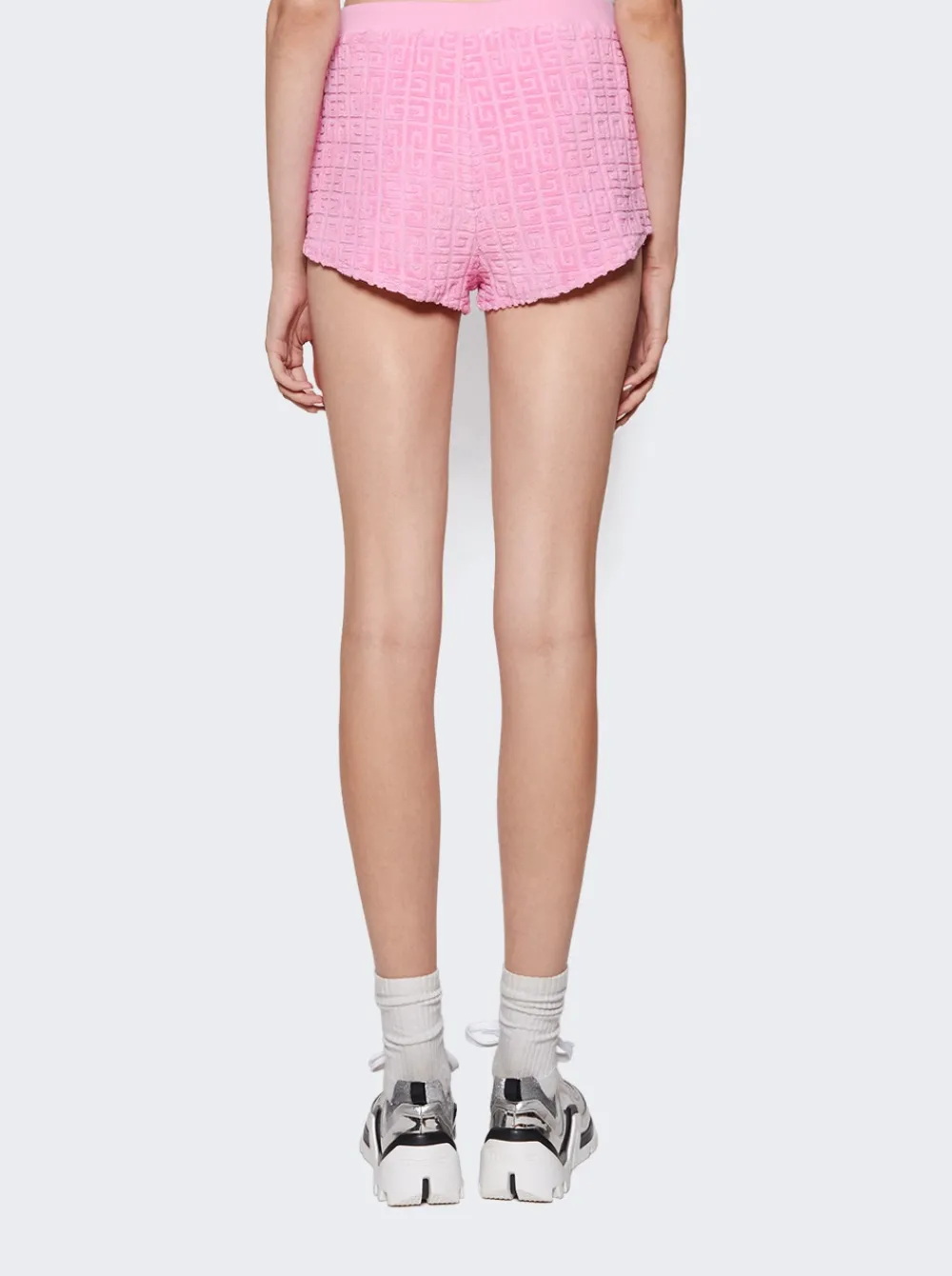Givenchy Mini Shorts In 4G Cotton Toweling Jacquard Pink