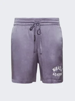 NAHMIAS Miracle Academy Silk Shorts Purple Fog