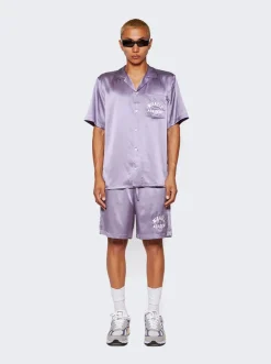 NAHMIAS Miracle Academy Silk Shorts Purple Fog