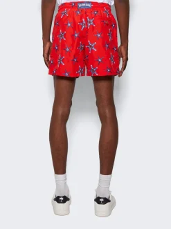 Vilebrequin Mistral Swim Shorts Coquelicot Red