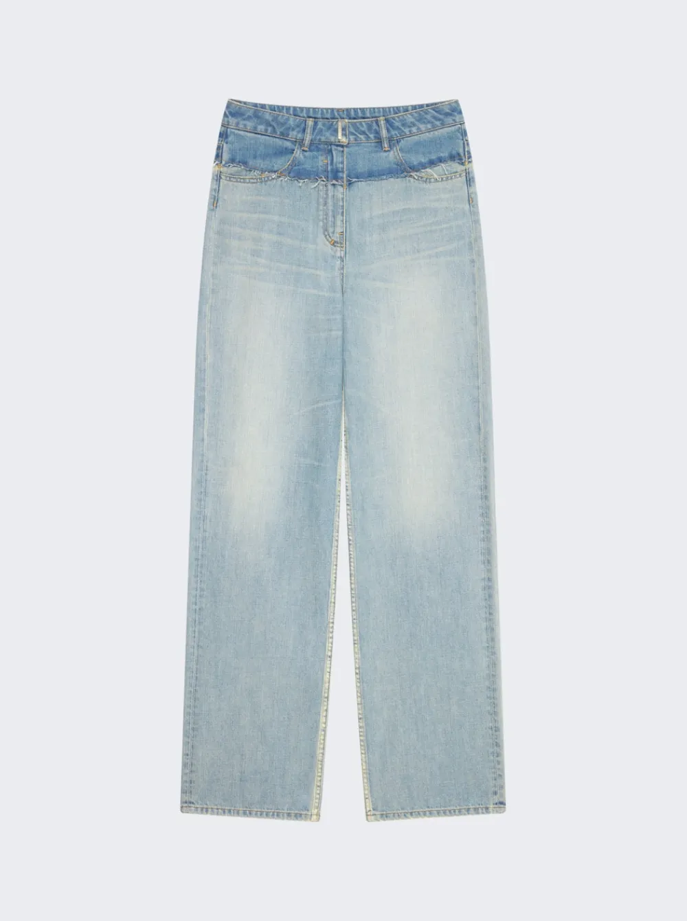 Givenchy Mixed Denim Oversized Jeans Pale Blue