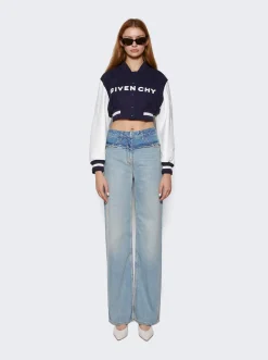 Givenchy Mixed Denim Oversized Jeans Pale Blue