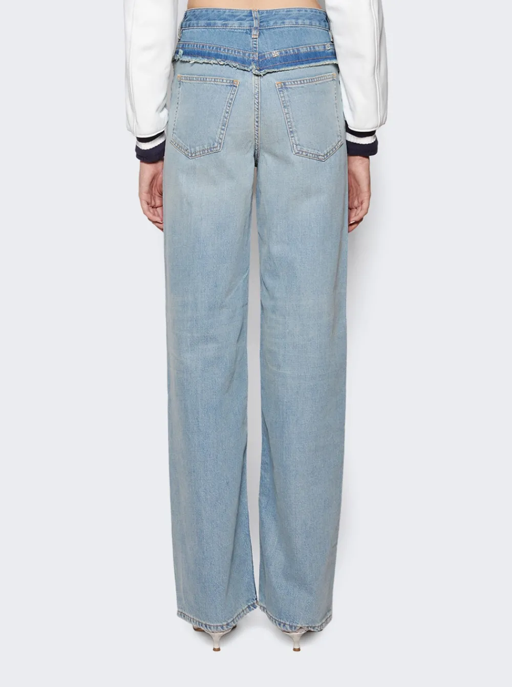 Givenchy Mixed Denim Oversized Jeans Pale Blue
