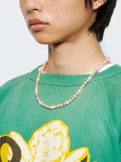 Hatton Labs Mixed Pearl Chain Necklace Sterling Silver