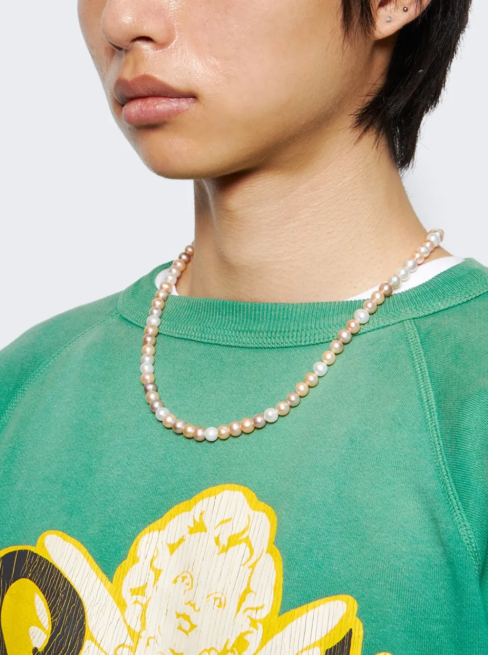 Hatton Labs Mixed Pearl Chain Necklace Sterling Silver