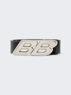 Balenciaga Moto Logo Belt Black