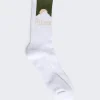 Rhude Mountain Logo Socks White And Olive