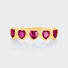 EF Collection Multi Ruby Heart Ring 14K Gold