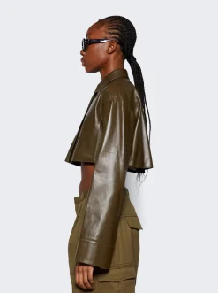 Loewe Nappa Lambskin Cropped Shirt Tea Dust Glaze