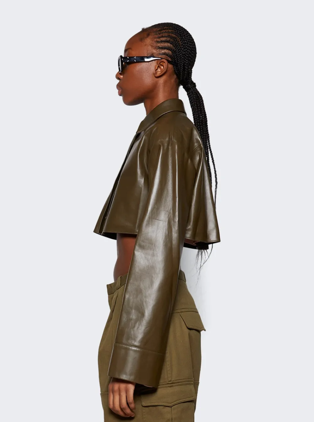 Loewe Nappa Lambskin Cropped Shirt Tea Dust Glaze
