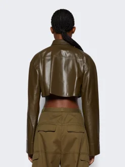 Loewe Nappa Lambskin Cropped Shirt Tea Dust Glaze