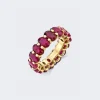 SHAY Oval Eternity Ring 18K Yellow Gold And Rubies