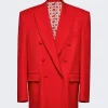 Magda Butrym Oversized Double Breasted Blazer Red