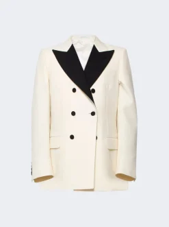 Gucci Panama Wool Mohair Blazer Stamp White