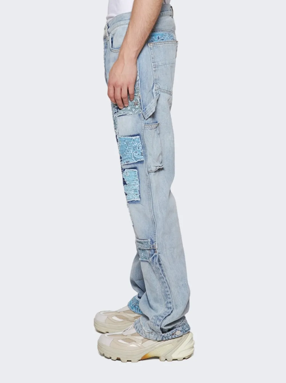 Amiri Patchwork Bandana Carpenter Jean Stone Indigo