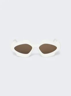 Loewe Paula'S Ibiza Flame Sunglasses White And Brown