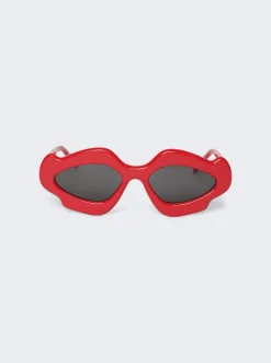 Loewe Paula'S Ibiza Flame Sunglasses Shiny Red And Smoke