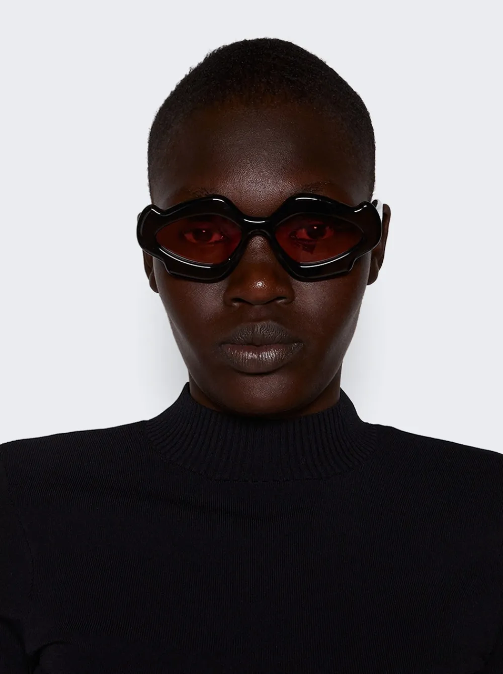 Loewe Paula'S Ibiza Flame Sunglasses Shiny Black And Violet