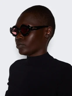 Loewe Paula'S Ibiza Flame Sunglasses Shiny Black And Violet