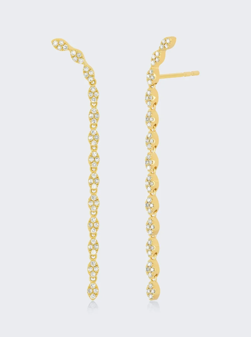 EF Collection Pave Diamond Marquise Waterfall Earring 14K Gold