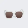 Gucci Pearlescent Square Sunglasss White