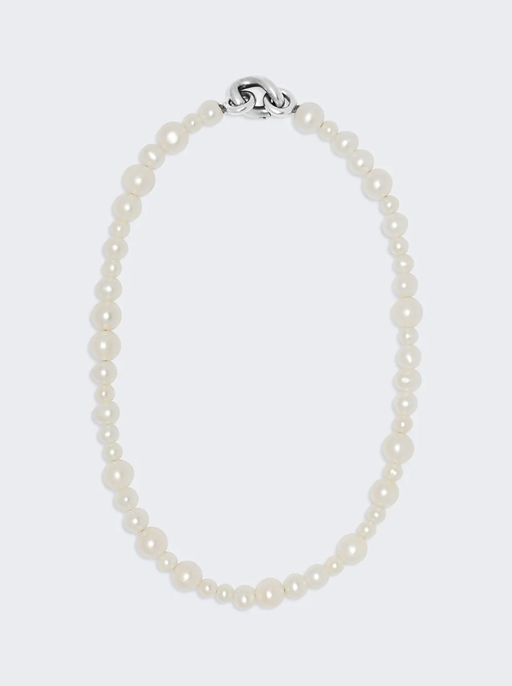 Maor Perlina Necklace With White Pearls 19.5In Sterling Silver