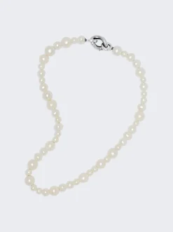 Maor Perlina Necklace With White Pearls 19.5In Sterling Silver