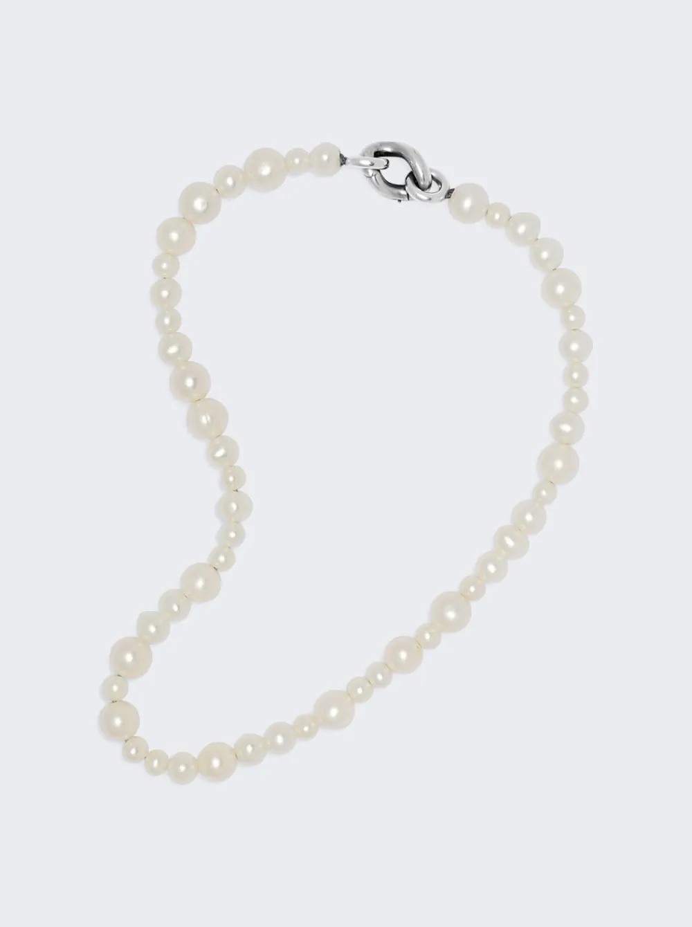Maor Perlina Necklace With White Pearls 19.5In Sterling Silver