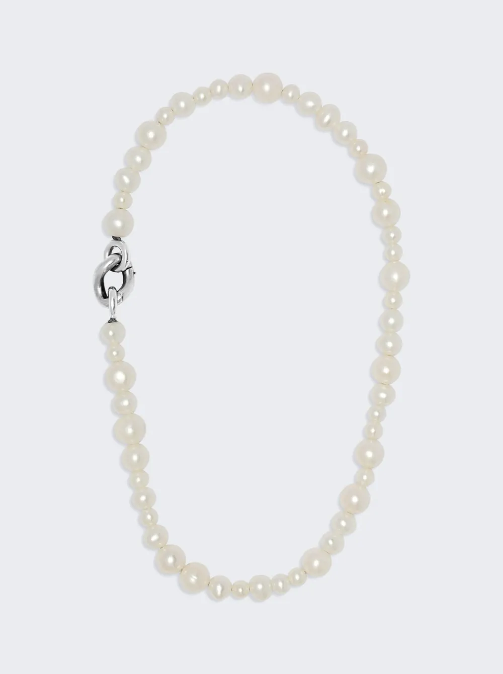 Maor Perlina Necklace With White Pearls 19.5In Sterling Silver
