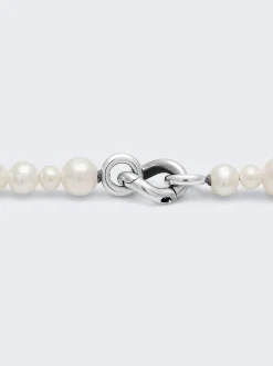 Maor Perlina Necklace With White Pearls 19.5In Sterling Silver