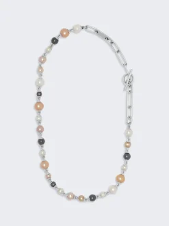 Maor Pina Linka Necklace With Mixed Pearls Sterling Silver