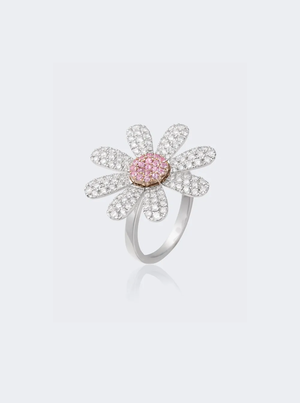 Mio Harutaka Pink Sapphire Margaret Ring 18K White Gold And Rose Gold