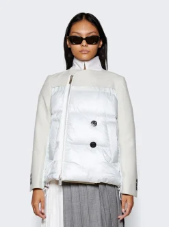 Sacai Primaloft Gold Padded Jacket Grey And White