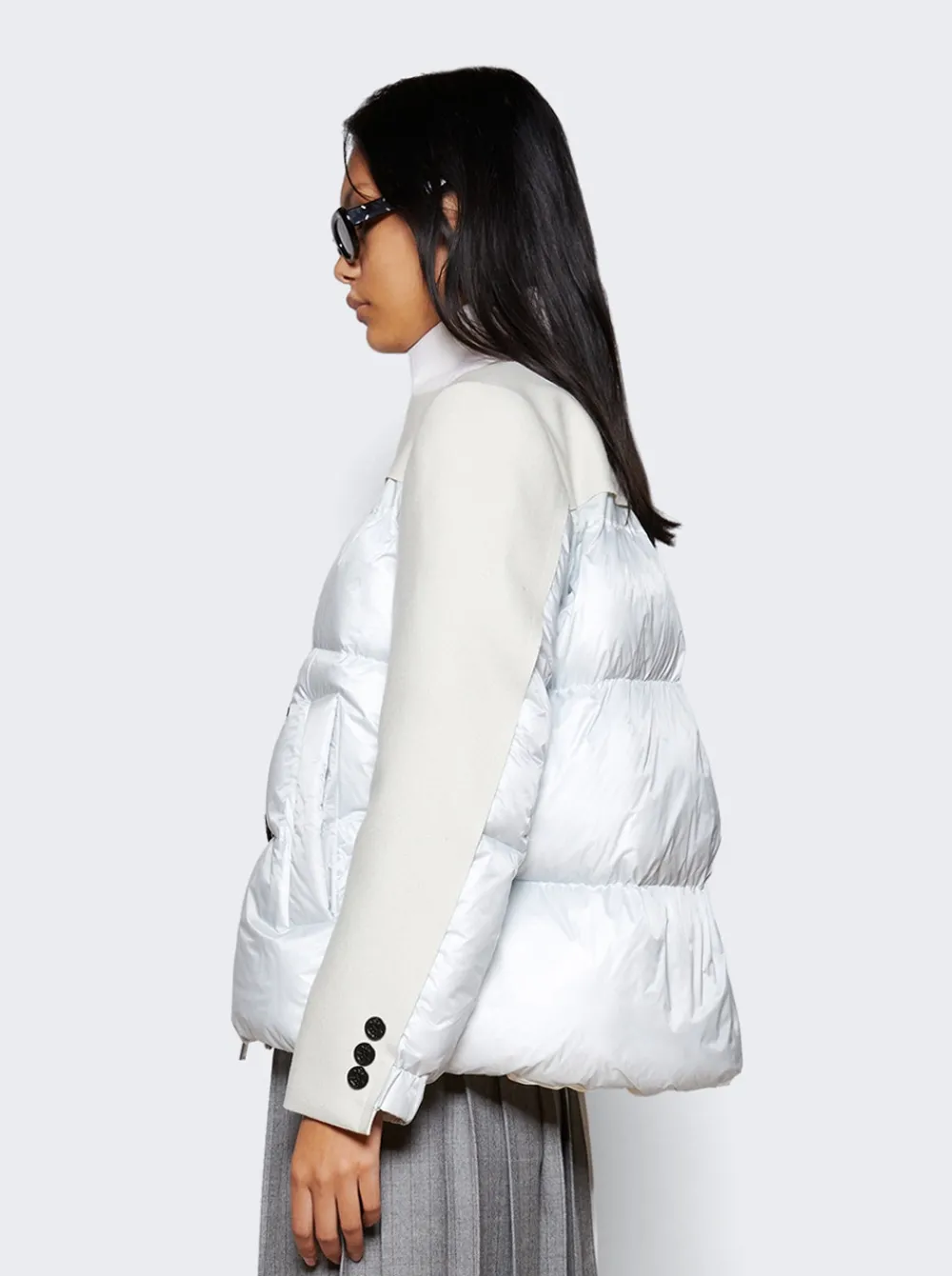Sacai Primaloft Gold Padded Jacket Grey And White