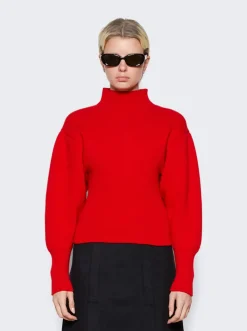 FERRAGAMO Puffed Sleeve Sweater Red